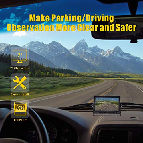 Backup Camera for RV Trucks, VECLESUS VMH 1080P Wired Backup Camera Kit