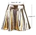 Women's Liquid Metallic Skirt Wet Look Flared Skater Skirt Dress, Golden