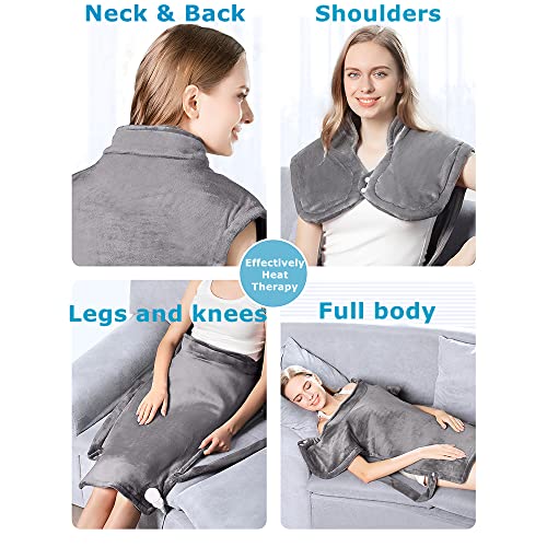 Heating Pad for Back & Neck, Extra Large Wearable Heated Pad with 6