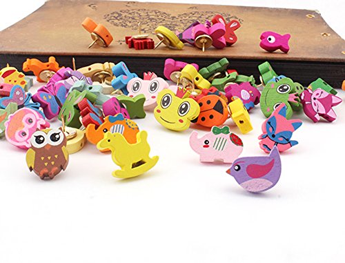 Toosunny 30 Pcs Decorative Thumbtacks Lovely Animal Shape PushPins Cartoon Drawing Pins for Feature Wall, Whiteboard, Corkboard, Photo Wall