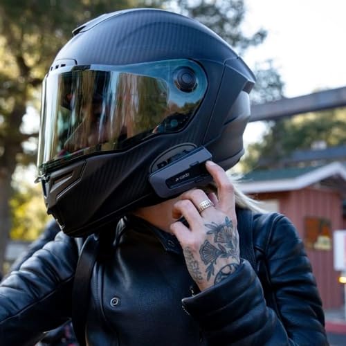 Cardo PACKTALK EDGE Motorcycle Bluetooth Communication System Intercom with Headset - Twin Pack