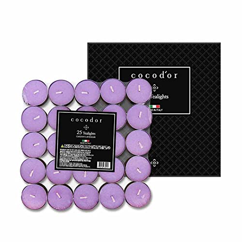 [cocodor/Garden Lavender] Tealight candles 25pcs, 4-5 hours burning time