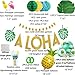 Hawaiian Party Decorations 73Pcs Luau Party Supplies Including ALOHA Banner Tropical Palm Leaves Cake Topper Balloons Drinking Umbrella Straws for Aloha Party Summer Party
