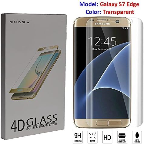 S7 Edge Screen Protector, Venmox Premium Tempered Glass Full Coverage Protection High Definition(HD) 3D Curved Film Ultra Clear for Samsung Galaxy S7 Edge (Transparent)