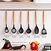 Premium Cooking Utensils Set For Nonstick Cookware - Silicone Kitchen Utensil Set - Heat Resistant Wooden Spoons for Cooking - Silicone Serving Spoons Spatula Set Spaghetti Spoon Rest for Stove Grey