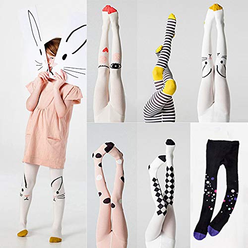 Clearance 1-7T Kids Baby Girl Cartoon Elastic Striped Pantyhose Princess Tights Seamless Leggings Warm Dance Stockings (G, 1-3 Years)