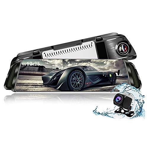 Mirror Dash cam，TekBow Backup Camera 10" Streaming Media Touch Screen 1080P Rearview Front and Rear Dual Lens with Waterproof Reversing Camera GPS (GPS 10" Touch Screen) - Thumbnail 6