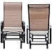 PatioPost Outdoor Porch Glider Patio Swing Rocking Lounge Chair with Powder Coated Sturdy Aluminum Frame Support for Outdoor Backyard,Beside Pool,Lawn, Textilene, Brown