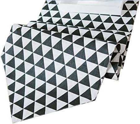 Yuntown Table Runner Cotton Linen Washable Home Kitchen Decor Black 30x180cm(12"x71")