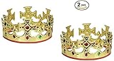 Unique Gold Plastic Jeweled King Crown (2)