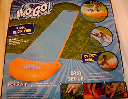 H2O Go Lawn Water Slide 16 Feet Single Rider Lane Drench Pool