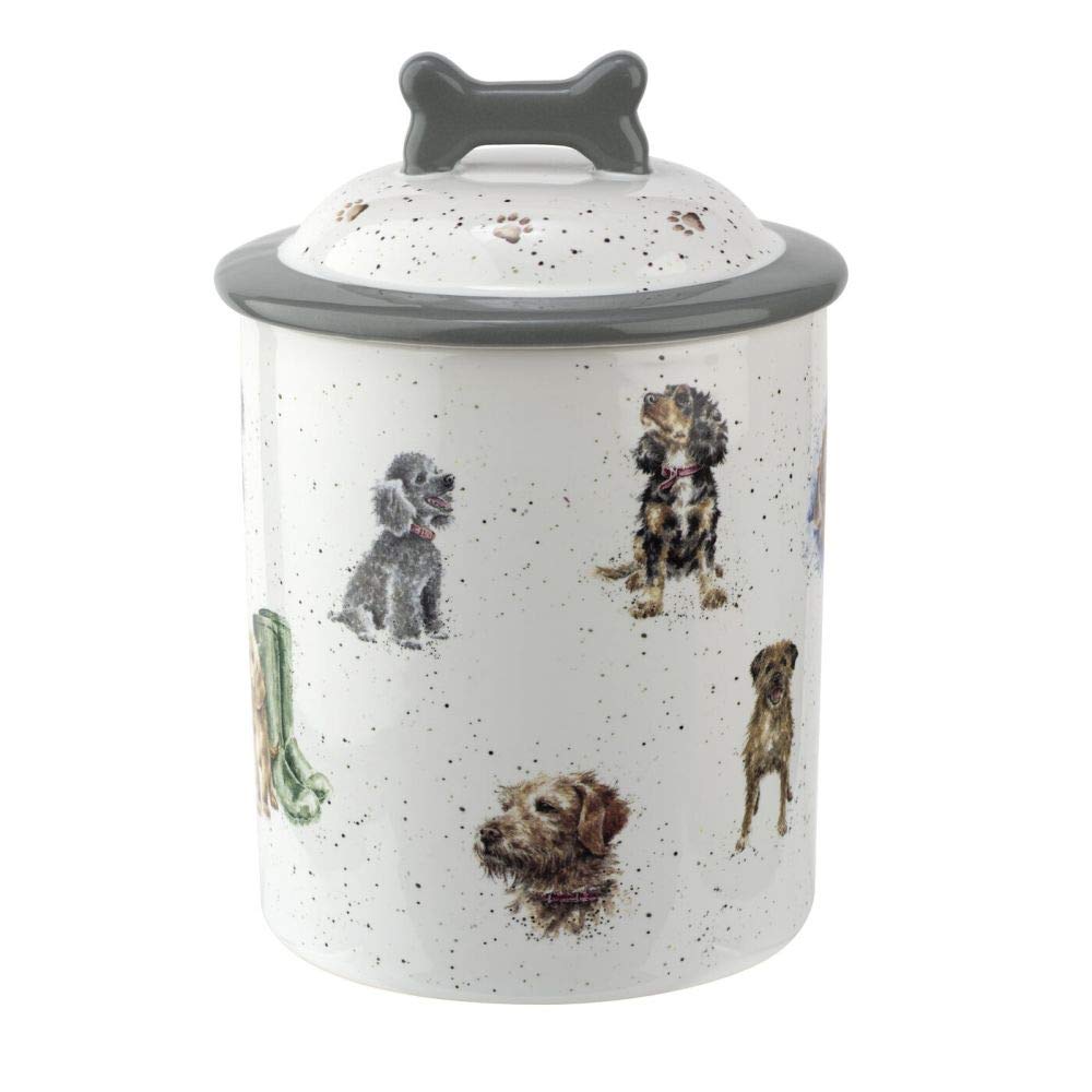 Portmeirion Home & Gifts WN4096-XL Dog Treat jar, Ceramic, Grey