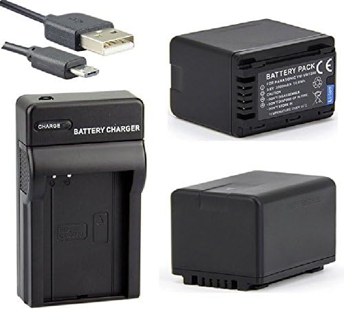 Battery (2-Pack) and Micro USB Charger For Panasonic HC-VXF990 HC-WXF991 HC-WXF991K 4K Ultra HD Camcorder