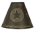 4" x 10" x 8" Punched Tin Star Lamp Shade in Rustic Brown