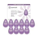 Squeeze Pod Travel Body Wash - 10 Single Use Pods – Sulfate Free, Leak Proof, TSA Approved Travel Size Bath Soap made with Natural Ingredients - Best for Airline Traveling, Camping & Gym Bags BW05