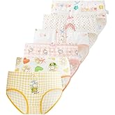 KKLLOL Soft Girls' Briefs, Comfort Breathable Toddler Girls' Panties, Modal Underwear Sizes for 1T to 9 Years Old