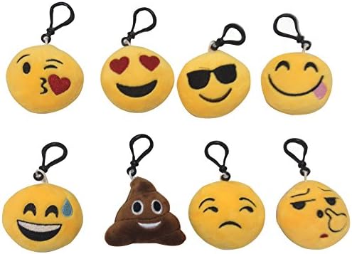 8Pcs Mini Emoji Cushion Toy,Soft Emoji Keychain Toys Gift Bag Accessory Emoji Keychain-Style 2