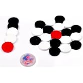 Pam Herbals Professional Carrom Coins Set - 24 Acrylic Coins (6mm) with 2 Strikers, Smooth Glide Carrom Men for Carrom Board