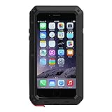 iPhone 6 Plus Case,iPhone 6s Plus Case Amever Aluminum Metal Case with Silicone - Water Resistant Shockproof Heavy Duty Tempered Glass Screen Protector - Dual Layer Case for iPhone 6 Plus 5.5 Inch
