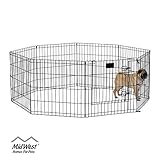 MidWest Foldable Metal Exercise Pen / Pet Playpen, Black w/ door, 24 W x 24 H Inches