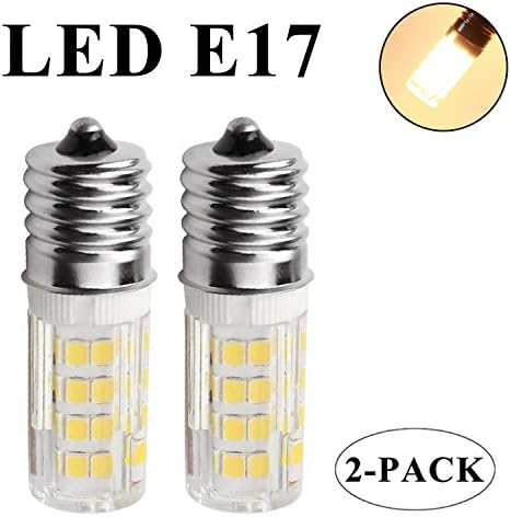 YSCS Bxdgd Ceramic e17 LED Bulb for Microwave Oven Appliance, Stove Bulb, 120V 4W, Dimmable, 400 Lumens, 35W-45W Halogen Bulb Equivalent, Warm White 3000K(2-Pack)