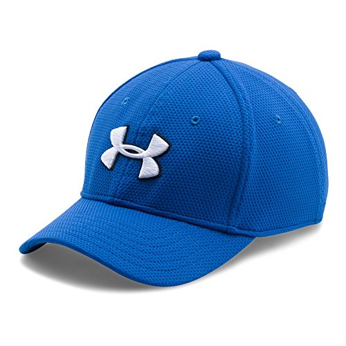 Under Armour Boys' Blitzing II Stretch Fit Cap, Ultra Blue/Black, Small/Medium