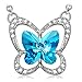 LADY COLOUR Necklaces for Girls Jewelry Gifts for Daughter Butterfly Crystal Necklace for Sister Birthday Gifts for Granddaughter Cute Pendant for Women Blue Necklace for Girlfriend
