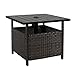 OUTASIGHT Patio PE Wicker Umbrella Side Table Stand, Outdoor Bistro Table with Umbrella Hole