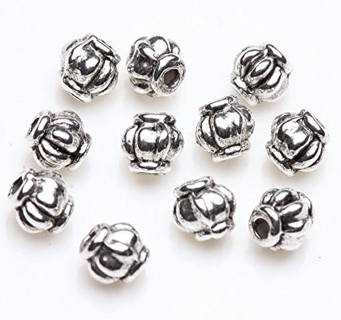 Style-4 4mm L50Pcs Tibet Silver Tube Loose Spacer Bead Pendant Charm Jewelry Finding DIY