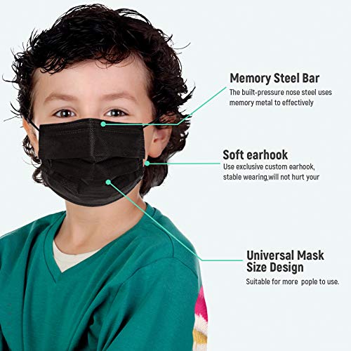 YIDERBO Pcs Disposable Face Mask for Kids, 3 Layers Breathable Face