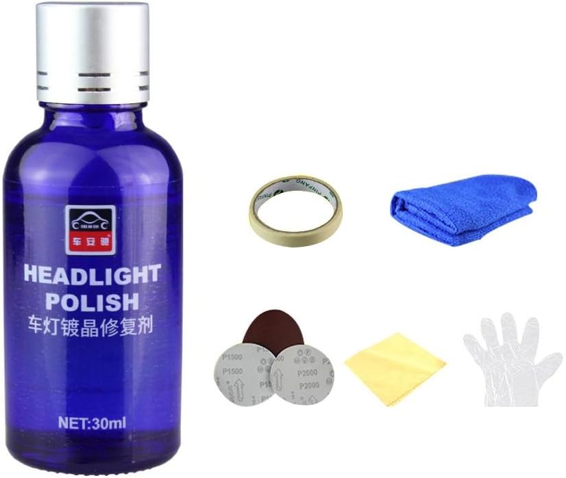 Car Liquid Headlight Repair Agent, Upgraded 9H Car Auto Light Repair Ceramic Coating Super Hydrophobic Glass Coating Car Polish 30ML