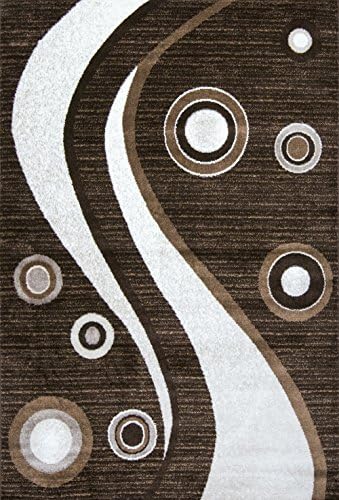 Msrugs Frize Collection Contemporary Area Rugs for Living Room 5x7 and 8x10 (5'x7', Brown-7508)