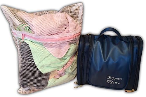 Portable Toiletry Bag - Travel Kit for Men &amp; Women with Hanging Hook - Unisex Design Works as Shaving Kit or MakeUp Organizer - Large Capacity 5.1L Wash Bag with Multiple Compartments [Navy Blue]