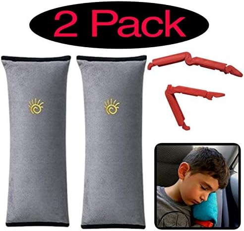 Optimum Paks 2-Pair Car Seatbelt Pillow Cover for Strap Car Cushion Pads for Kids and Adults Travel Neck Support Headrest,Car Seat Strap Cushion Pads for Baby and Children