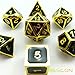 Bescon Super Shiny Deluxe Golden and Enamel Solid Metal Polyhedral Dice Set of 7 Gold Metallic RPG Role Playing Game Dice 7pcs set D4-D20