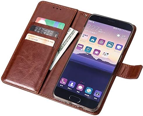 1SourceTek HUAWEI P10 Plus Case made of Crazy-horse Pattern Luxury PU Leather, Wallet Case for HUAWEI P10 Plus, with Card Slots and Magnetic Flip Stand Cover (Brown)