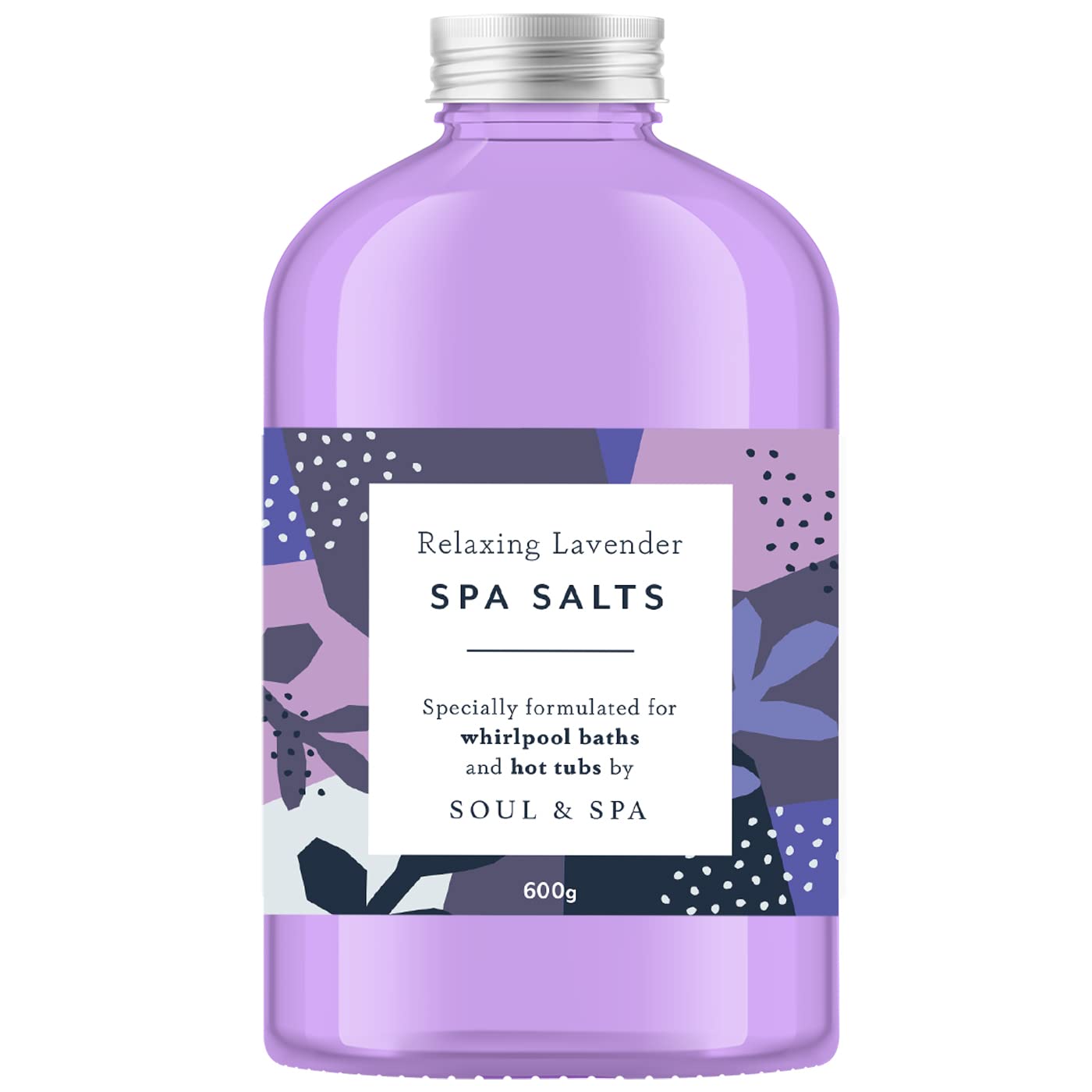 Lavender Spa Salts for Hot Tub and Jetted Bath 600gr Scented Aromatherapy Natural Vegan Sea Salt Crystals Detox Relaxing