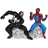Westland Giftware Magnetic Ceramic Salt and Pepper Shaker Set, Spider Man vs. Venom, Multicolor