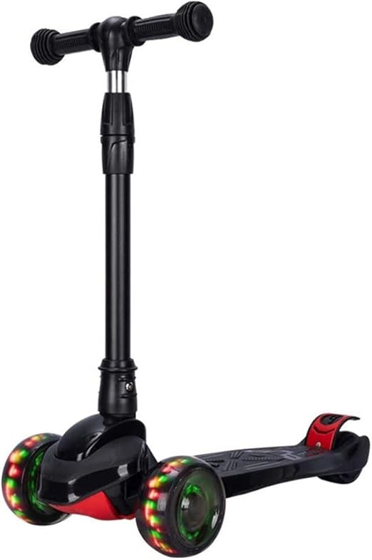 JJSFJH Kick Scooter for Kids with LED Light Wheels and Adjustable