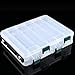 Yosoo Visible Plastic Clear Fishing Lure Bait Hooks FishingTackle Accessory Storage Box Case Container (Double Sided 12 Compartment)