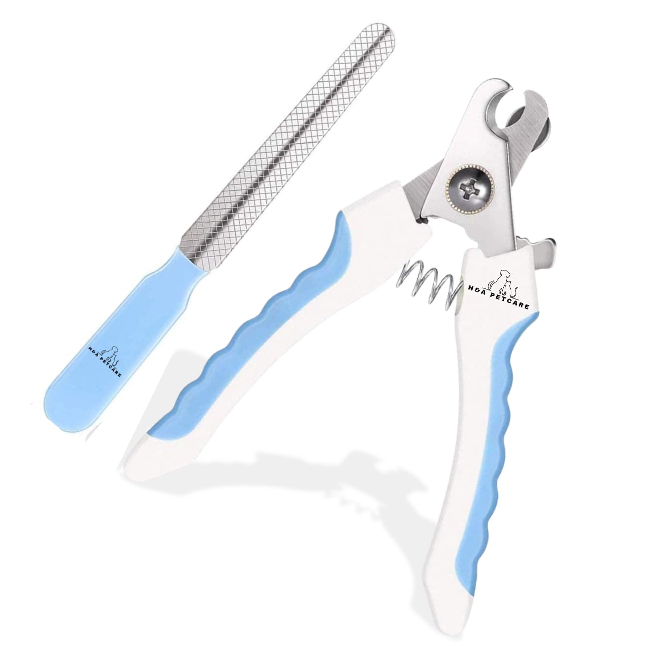 H&A PETCARE Dog & Cat Nail Clippers And Grinder, Dogs Claw Clippers, Cat Nail Clippers With Safety Guard, Pet Nail Clippers For Rabbit And Guinea Pig, Compact And Easy To Store. (Blue)