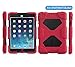 ACEGUARDER Apple Ipad Mini 2 Mini 1&2 Case Waterproof Rainproof Shockproof Kids Proof Case for Ipad Mini 2 Mini 1&2(Gifts Outdoor Carabiner + Whistle + Handwritten Touch Pen) (RED/BLACK)