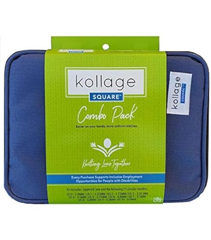 Kollage Square Circular Knitting Needles - 40 Inch Ergonomic Size US 7 (4.5mm) For Pain-Free Knitting