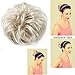 merrylight Scrunchy Chignon Hairpiece Synthetic Messy Faux Hair Bun Holder Wiglets Ponytail Hairpieces for Women(Blonde-613W)