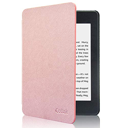 CoBak Kindle Paperwhite Case - All New PU Leather Smart Cover with Auto Sleep Wake Feature for Kindle Paperwhite 10th Generation 2018 Released, Rose Gold