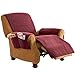Collections Etc Fleece Recliner Furniture Protector Cover with Pockets