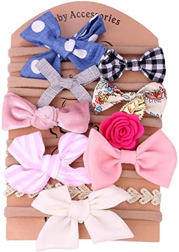 Baby Girl Headbands and Bows Soft Elastic Nylon Infant Headbands Hair Accessories for Newborn Toddler Girls