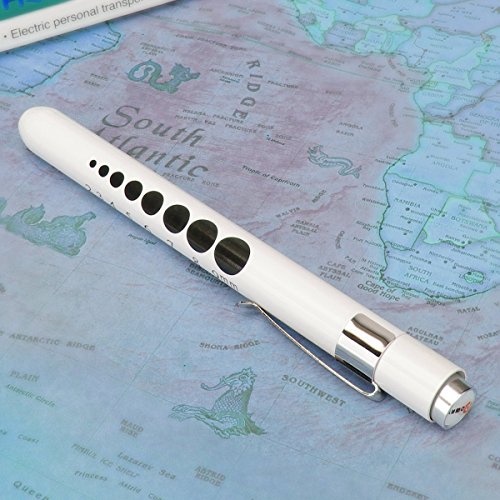 Opoway Nurse Penlight Medical White Led Pen Light with Pupil Gauge Measurements for Doctor Stethoscope Healthcare Nursing School Students Reusable Batteries Free