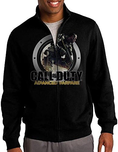 Men Call Of Duty Game World At War Modern Warfare 2 Black Ops Logo Zip-up Jacket Hooded Sweatshirt Black