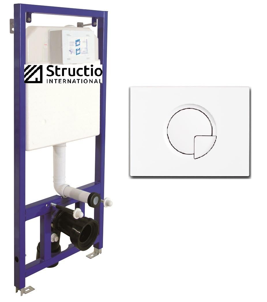 Wall Element Flush-Mounted Toilet Flush-Mounted Cistern for Wall-Mounted Toilet Pre-Wall Cistern Mounting Element Hanging Wall Element + Push Plate (Push Plate 1)